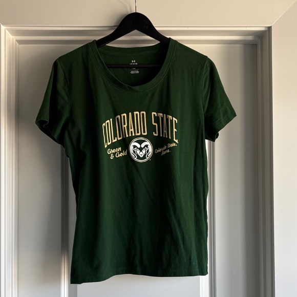 Under Armour Colorado State University Rams CSU Green Short Sleeve Tee - Picture 1 of 4